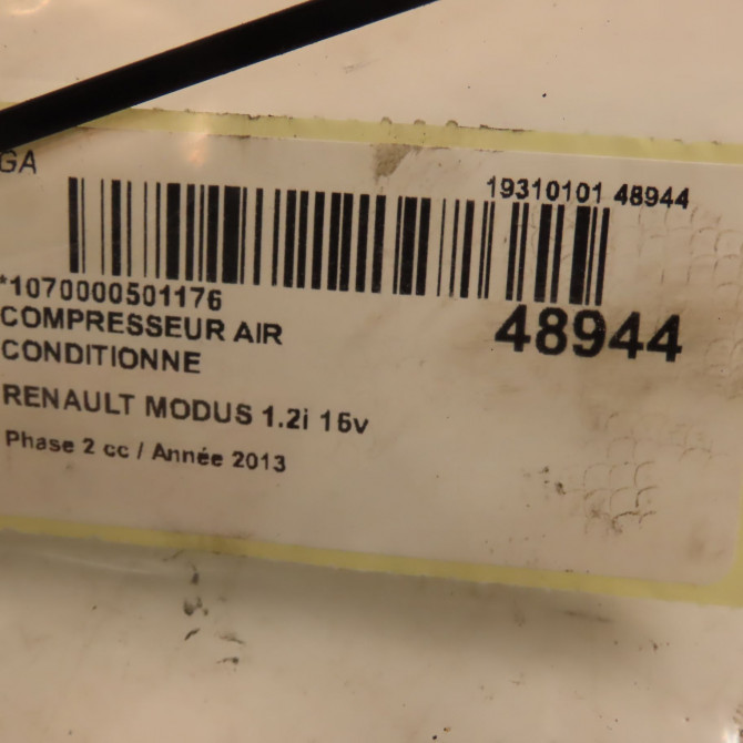 Compresseur air conditionne occasion RENAULT MODUS Phase 2 01-2008->12-2012 1.2i 16v 75ch 5