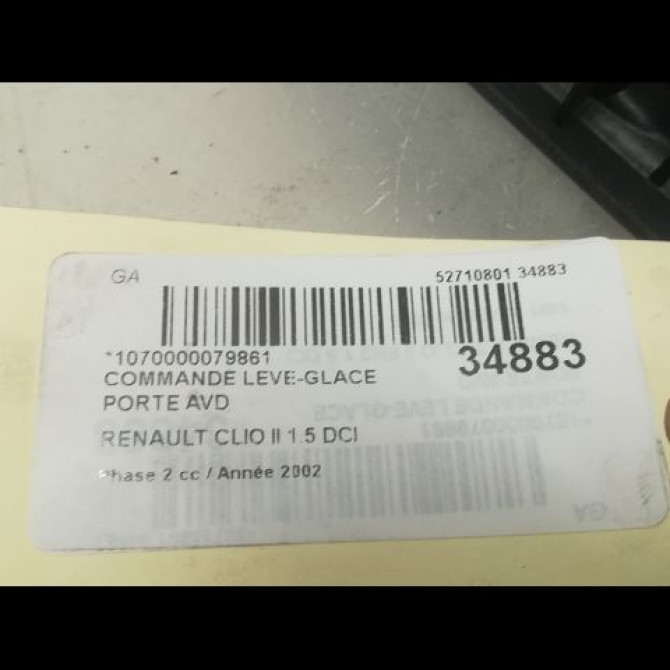 Commande lève-glace porte avant droite occasion RENAULT CLIO II Phase 2 06-2001->07-2006 1.5 DCI 65ch 8200060046 4