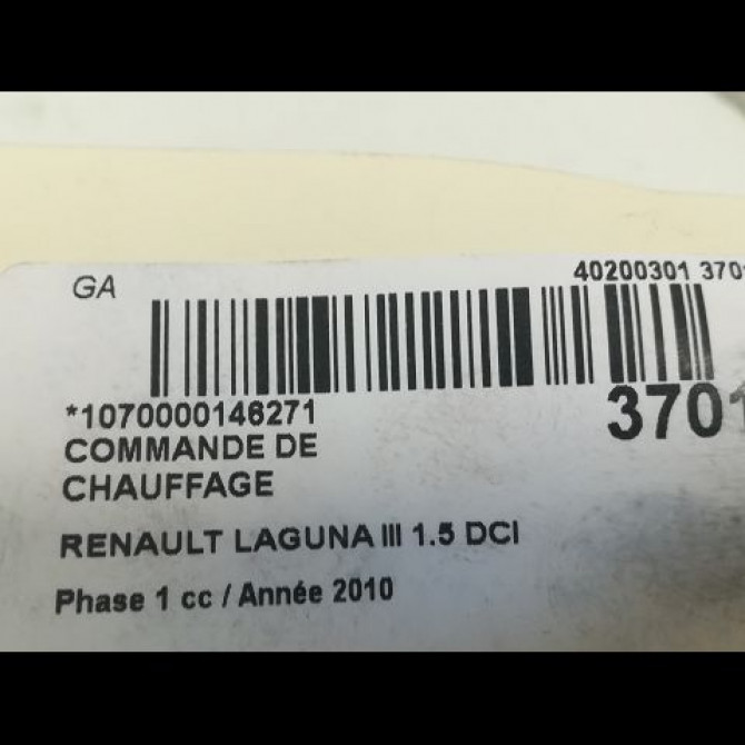 Commande de chauffage occasion RENAULT LAGUNA III Phase 1 10-2007->10-2010 1.5 DCI 3