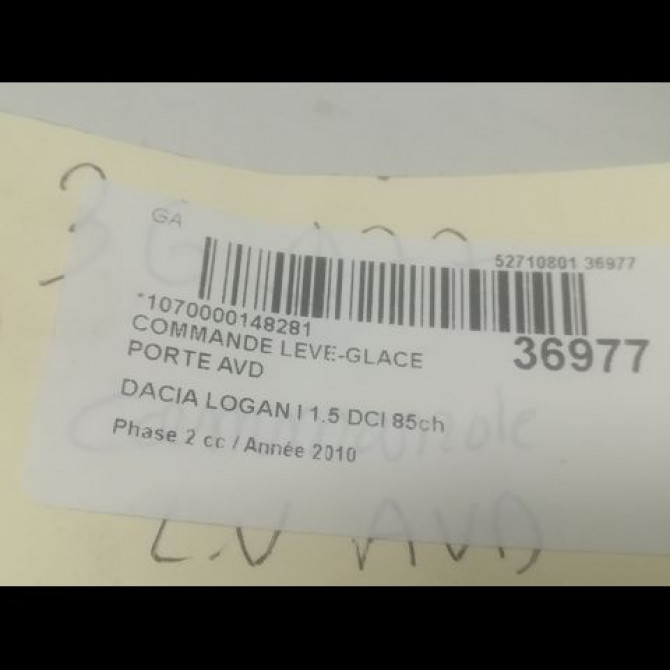 Commande lève-glace porte avant droite occasion DACIA LOGAN I Phase 2 07-2008->12-2012 1.5 DCI 85ch 8200602227 3