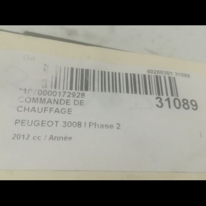 Commande de chauffage occasion PEUGEOT 3008 I Phase 2 11-2013->... 6452Y3 3