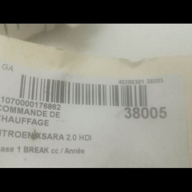 Commande de chauffage occasion CITROEN XSARA phase 1 BREAK 02-1998->09-2000 2.0 HDI 90ch 6451CN 3