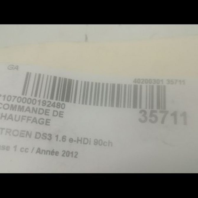 Commande de chauffage occasion CITROEN DS3 Phase 1 11-2009->03-2014 1.6 e-HDi 90ch 6452W7 3