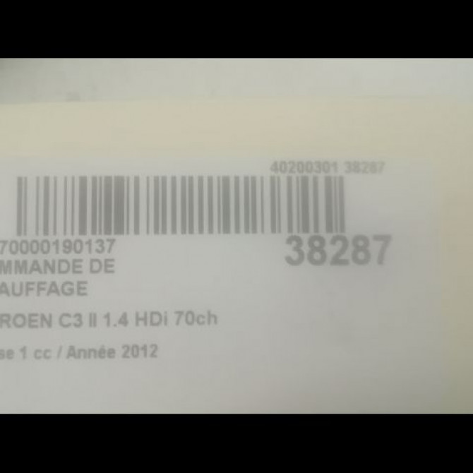 Commande de chauffage occasion CITROEN C3 II Phase 1 11-2009->02-2013 1.4 HDi 70ch 6452W7 3