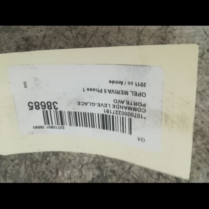 Commande lève-glace porte avant droite occasion OPEL MERIVA II Phase 1 09-2010->03-2014 13301887 3