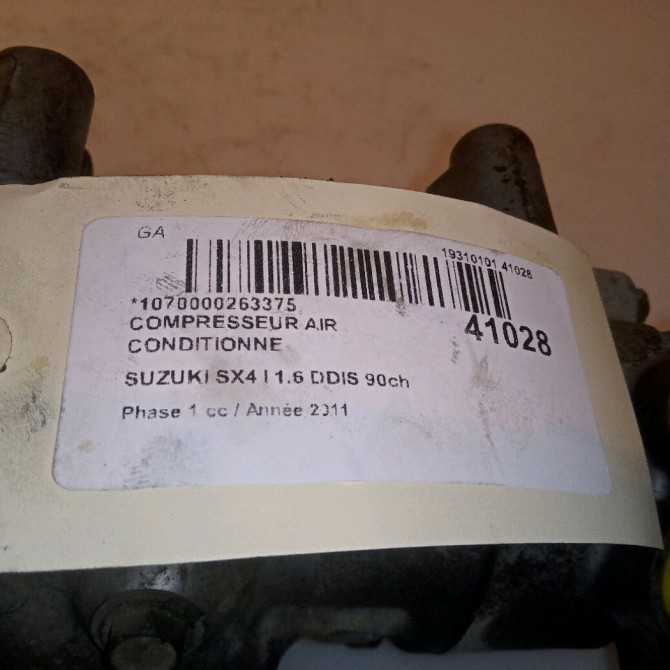 Compresseur air conditionne occasion SUZUKI SX4 I Phase 1 04-2006->03-2014 1.6 DDIS 90ch 9520069KA0 7
