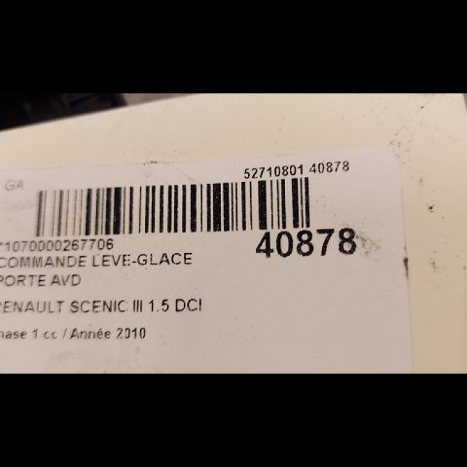 Commande lève-glace porte avant droite occasion RENAULT SCENIC III Phase 1 04-2009->11-2011 1.5 DCI 105ch 3