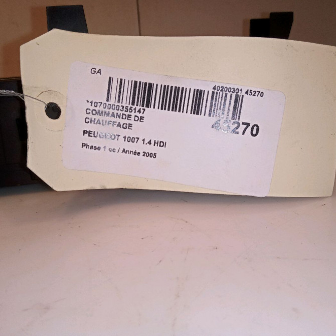 Commande de chauffage occasion PEUGEOT 1007 Phase 1 04-2005->12-2010 1.4 HDI 6451RY 4