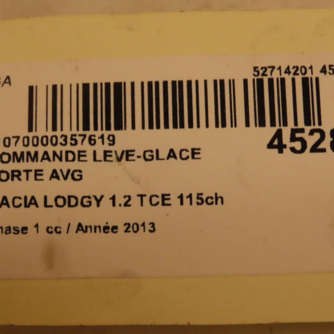 Commande lève-glace porte avant gauche occasion DACIA LODGY Phase 1 01-2012->... 1.2 TCE 115ch 254110431R 4