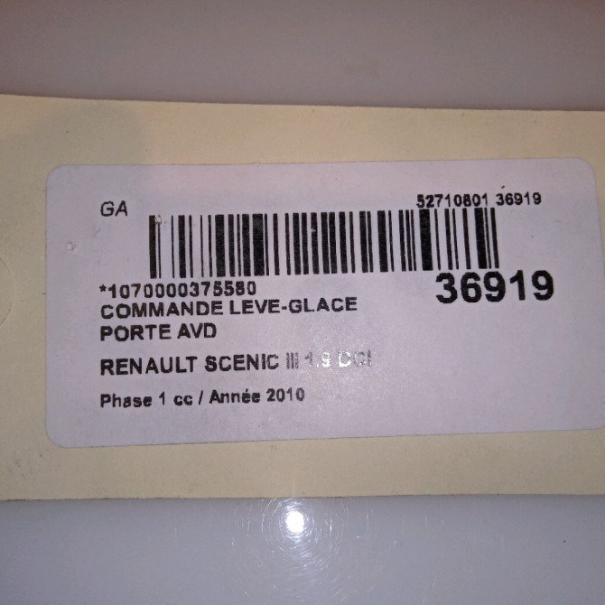 Commande lève-glace porte avant droite occasion RENAULT SCENIC III Phase 1 04-2009->11-2011 1.9 DCI 130ch 4