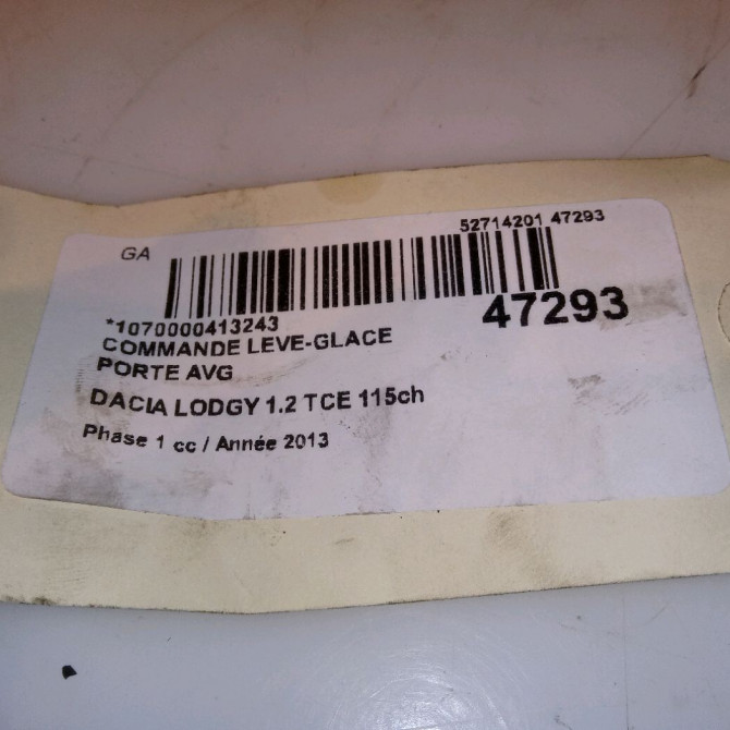 Commande lève-glace porte avant gauche occasion DACIA LODGY Phase 1 01-2012->... 1.2 TCE 115ch 254110431R 4