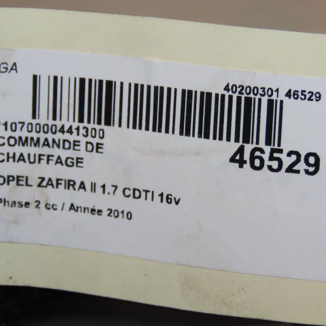 Commande de chauffage occasion OPEL ZAFIRA II Phase 2 01-2008->12-2014 1.7 CDTI 16v 110ch 13308182 3