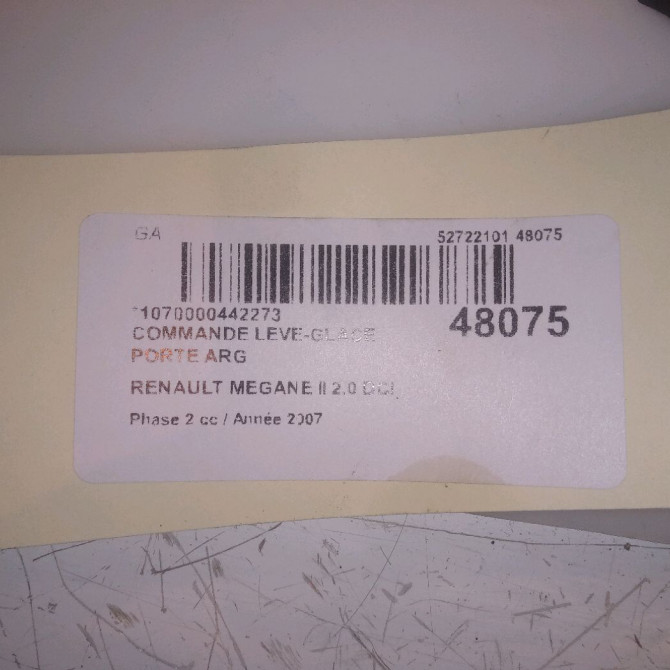 Commande leve-glace porte arrière gauche occasion RENAULT MEGANE II Phase 2 01-2006->06-2009 2.0 DCI 150ch 4