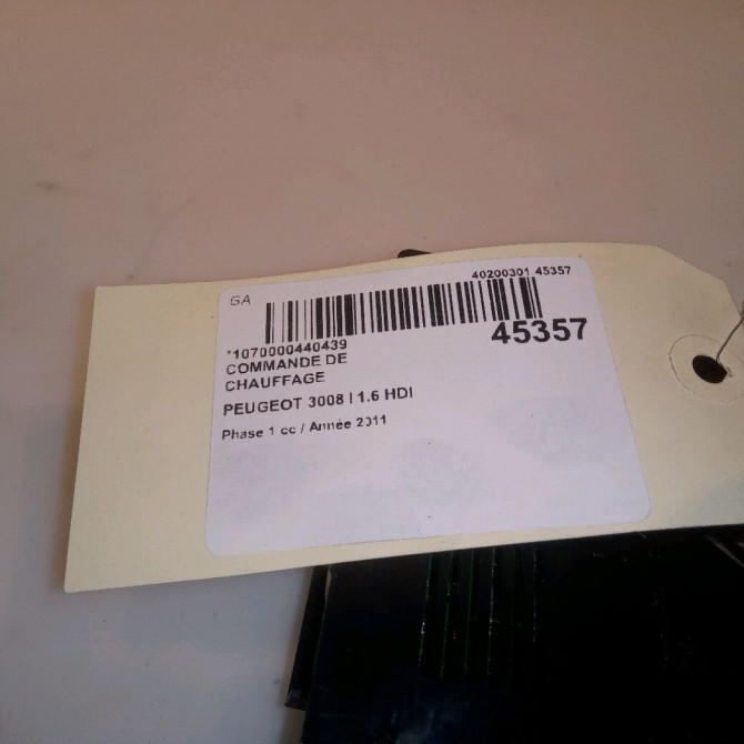 Commande de chauffage occasion PEUGEOT 3008 I Phase 1 04-2009->12-2013 1.6 HDI 112ch 6452Y3 4