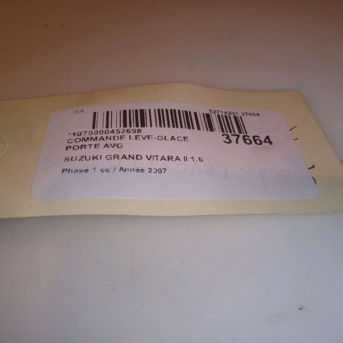 Commande lève-glace porte avant gauche occasion SUZUKI GRAND VITARA II Phase 1 09-2005->09-2009 1.6 VVT 106ch 3799062J10 5