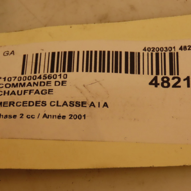 Commande de chauffage occasion MERCEDES CLASSE A I Phase 2 03-2001->09-2004 A 170 CDI 1688302285 4