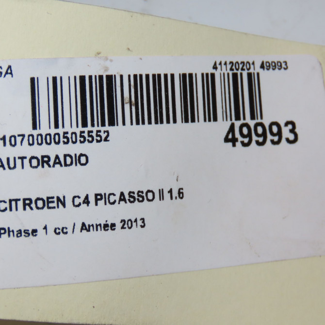 Autoradio occasion CITROEN C4 PICASSO II Phase 1 04-2013->... 1.6 e-HDi 8v 115ch 1629082980 4