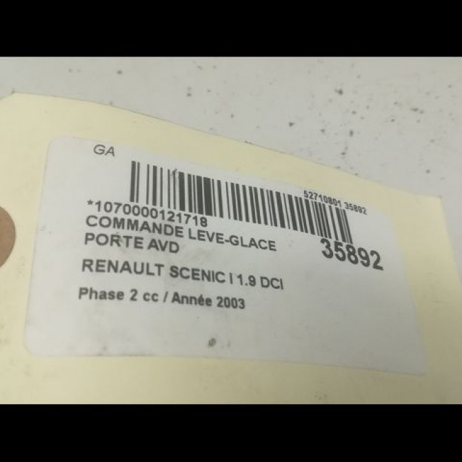 Commande lève-glace porte avant droite occasion RENAULT SCENIC I Phase 2 08-1999->06-2003 1.9 DCI 100ch 7700432963 3