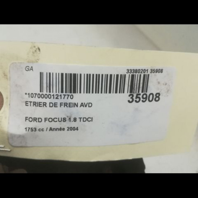 Etrier de frein avant droit occasion FORD FOCUS I Phase 1 10-1998->09-2004 1.8 TDCI 100ch 3