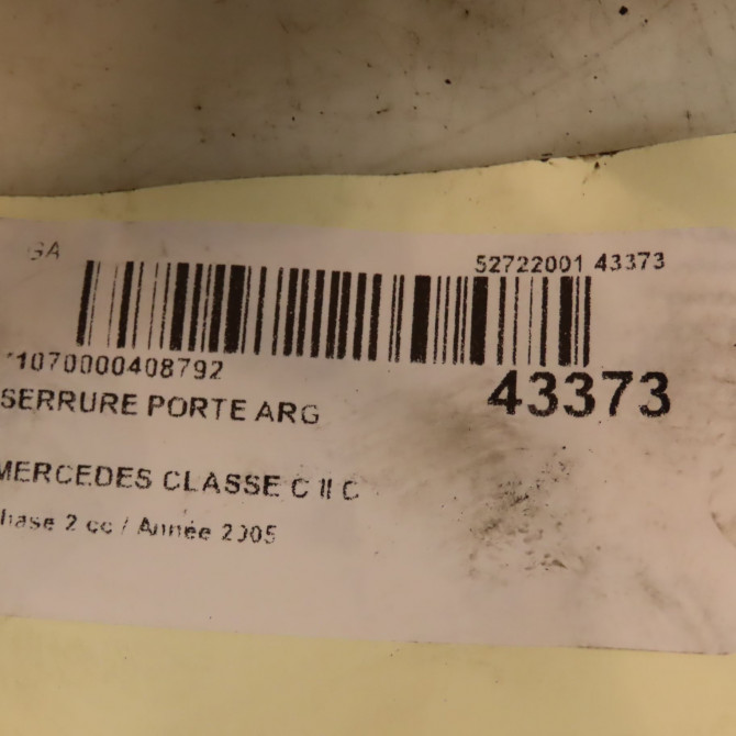Serrure porte arg occasion MERCEDES CLASSE C II Phase 2 03-2004->06-2007 C 200 CDi 2037300135 4