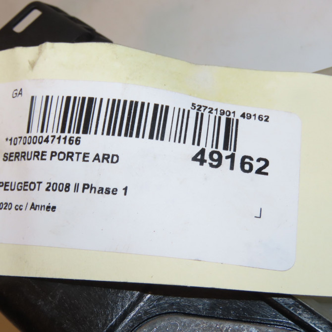 Serrure porte ard occasion PEUGEOT 9844443480 3