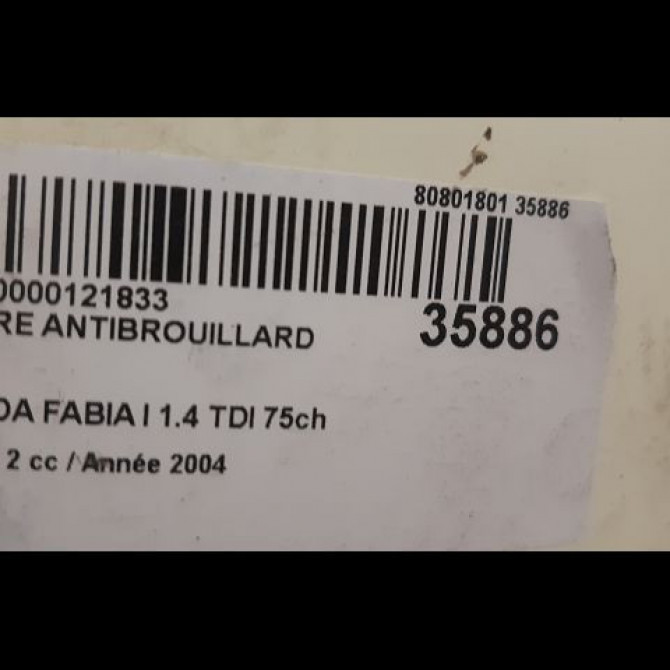 Phare antibrouillard avant gauche occasion SKODA FABIA I Phase 2 09-2004->05-2007 1.4 TDI 75ch 6H0941699A 3