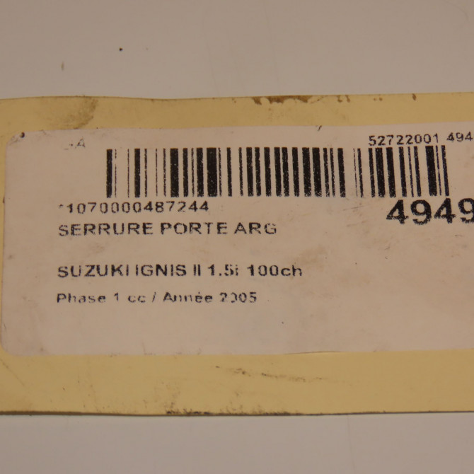 Serrure porte arg occasion SUZUKI IGNIS II Phase 1 09-2003->09-2009 1.5i 100ch 8230286G00 3