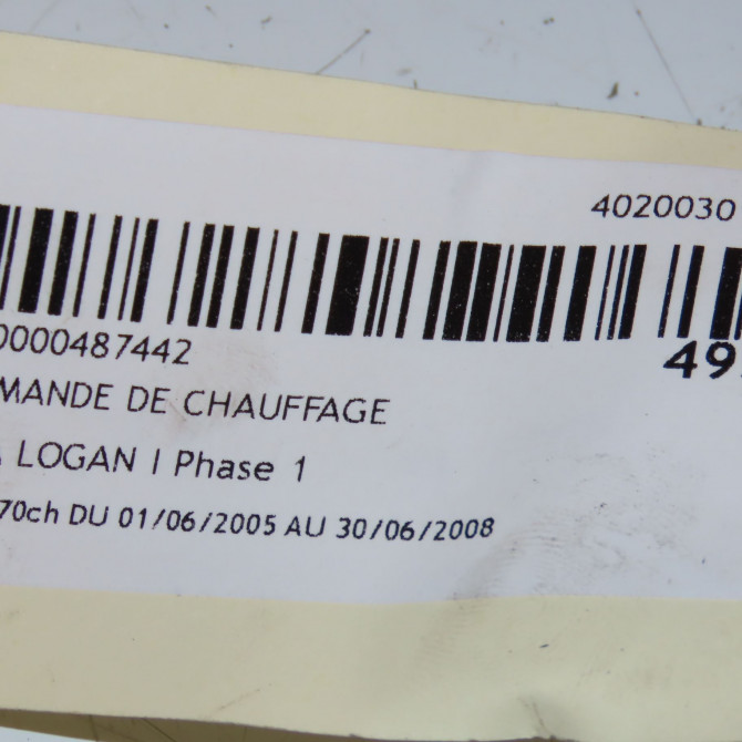 Commande de chauffage occasion DACIA LOGAN I Phase 1 06-2005->06-2008 1.5 DCI 70ch 6001547668 4
