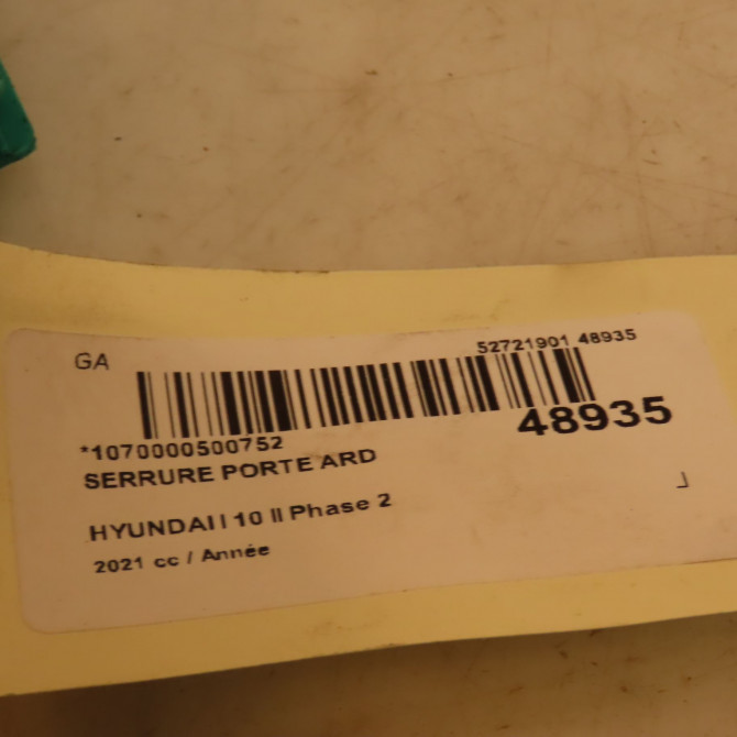 Serrure porte ard occasion HYUNDAI I 10 II Phase 2 09-2016->... 81420K7000 4