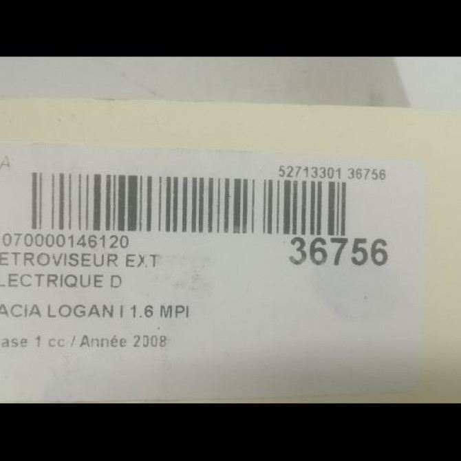 Retroviseur exterieur electrique droit occasion DACIA LOGAN I Phase 1 06-2005->06-2008 1.6 MPI 6001547523 3