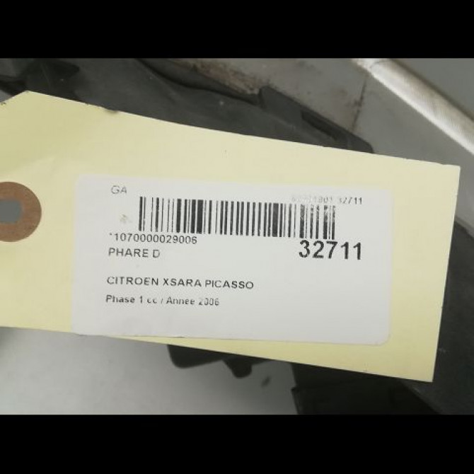 Phare droit occasion CITROEN XSARA PICASSO Phase 1 12-1999->02-2004 1.6 HDi 16v 110ch 620637 3