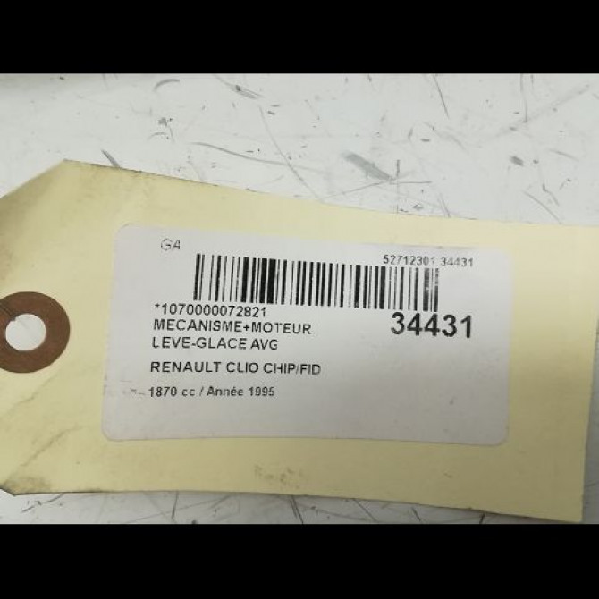 Mecanisme+moteur leve-glace avg occasion RENAULT CLIO I Phase 1 06-1990->03-1994 1.9 D 7700799475 4