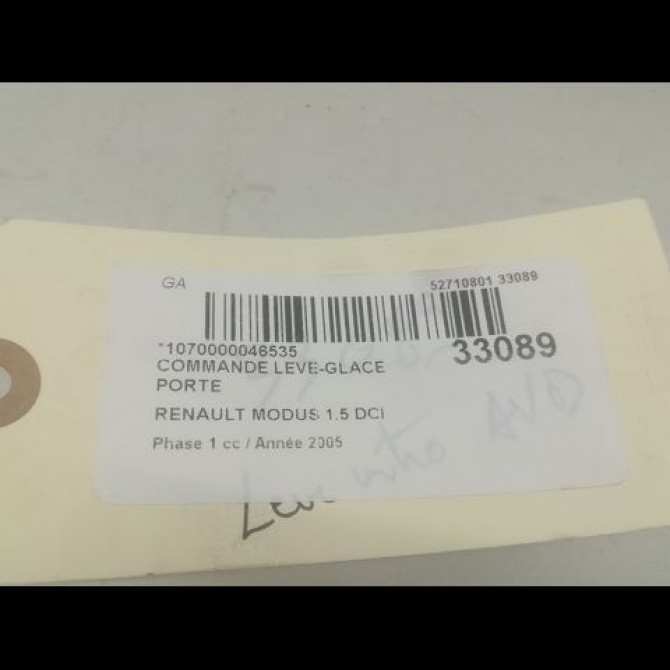 Commande lève-glace porte avant droite occasion RENAULT MODUS Phase 1 09-2004->12-2007 1.5 DCI 65ch 8200214936 3