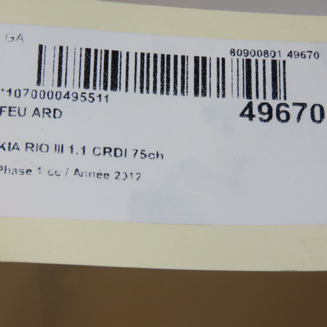 Feu arrière droit occasion KIA RIO III Phase 1 06-2011->... 1.1 CRDI 75ch 924201W210 4