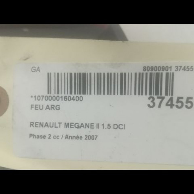 Feu arrière gauche occasion RENAULT MEGANE II Phase 2 01-2006->06-2009 1.5 DCI 85ch 8200413214 3