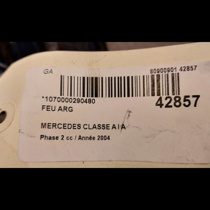 Feu arrière gauche occasion MERCEDES CLASSE A I Phase 2 03-2001->09-2004 A 170 CDI 1688202764 3