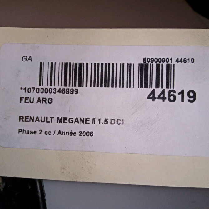 Feu arrière gauche occasion RENAULT MEGANE II Phase 2 01-2006->06-2009 1.5 DCI 85ch 8200413214 4