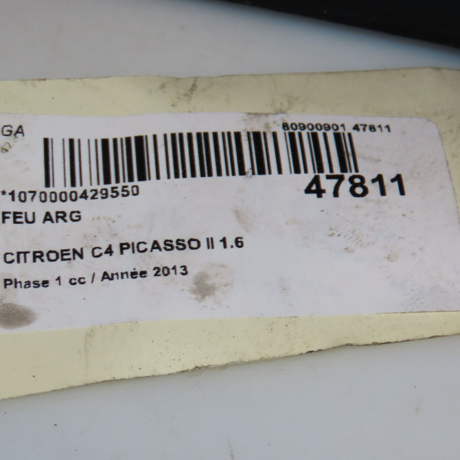 Feu arrière gauche occasion CITROEN C4 PICASSO II Phase 1 04-2013->... 1.6 e-HDi 8v 115ch 4