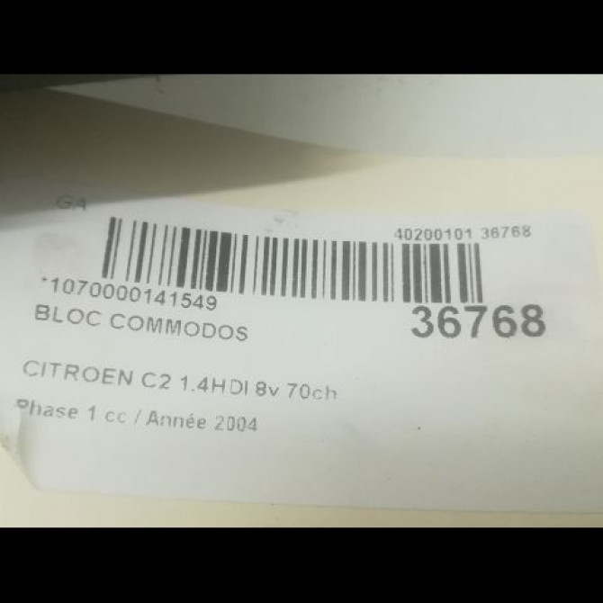 Bloc commodos occasion CITROEN C2 Phase 1 09-2003->10-2008 1.4HDI 8v 70ch 6239VL 5