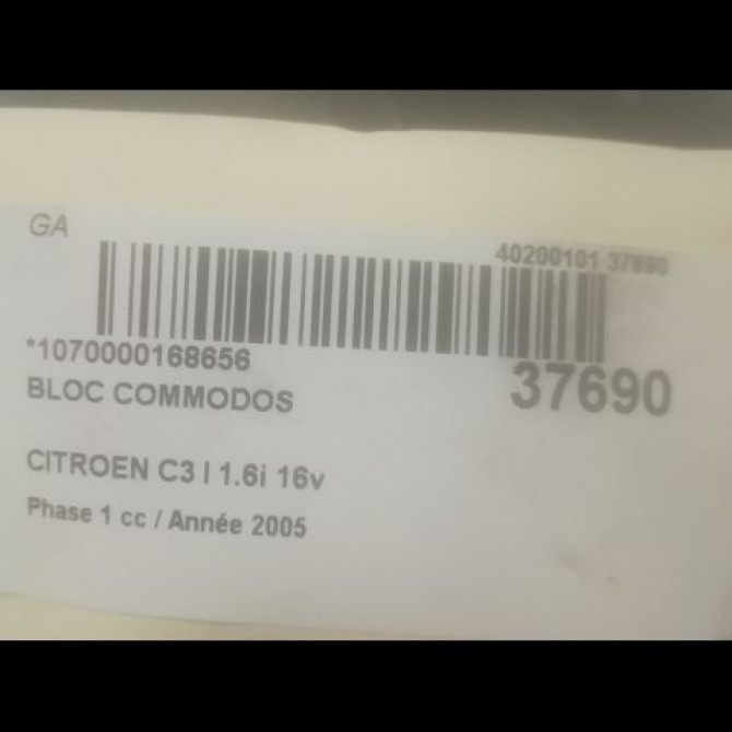 Bloc commodos occasion CITROEN C3 I Phase 1 04-2002->10-2005 1.6i 16v 6239VL 5