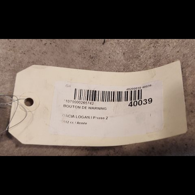 Bouton de warning occasion DACIA LOGAN I Phase 2 07-2008->12-2012 252905315R 3