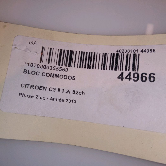 Bloc commodos occasion CITROEN C3 II Phase 2 03-2013->12-2016 1.2i 82ch 96773879ZD 4