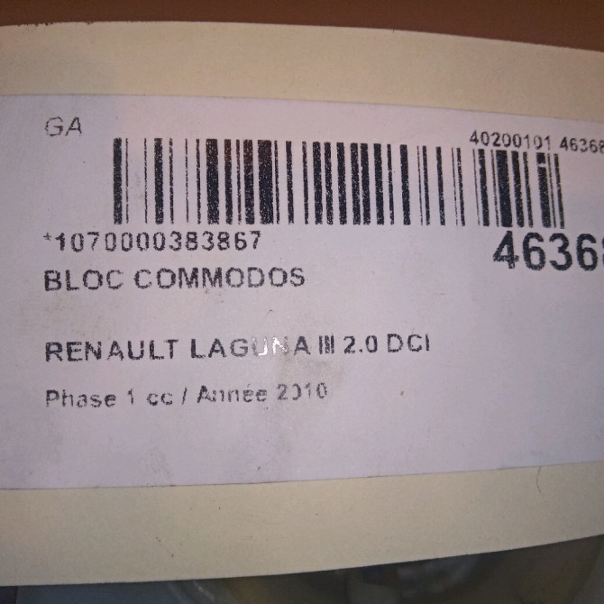 Bloc commodos occasion RENAULT LAGUNA III Phase 1 10-2007->10-2010 2.0 DCI 130ch 4