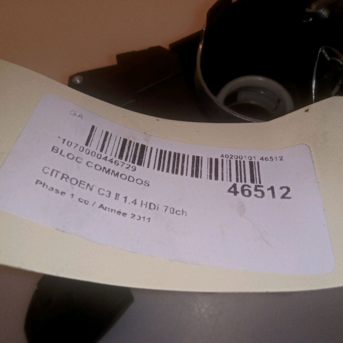 Bloc commodos occasion CITROEN C3 II Phase 1 11-2009->02-2013 1.4 HDi 70ch 96773879ZD 7