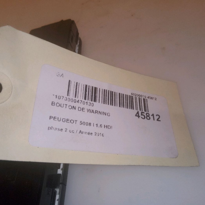 Bouton de warning occasion PEUGEOT 5008 I phase 2 09-2013->... 1.6 HDI 120ch 5