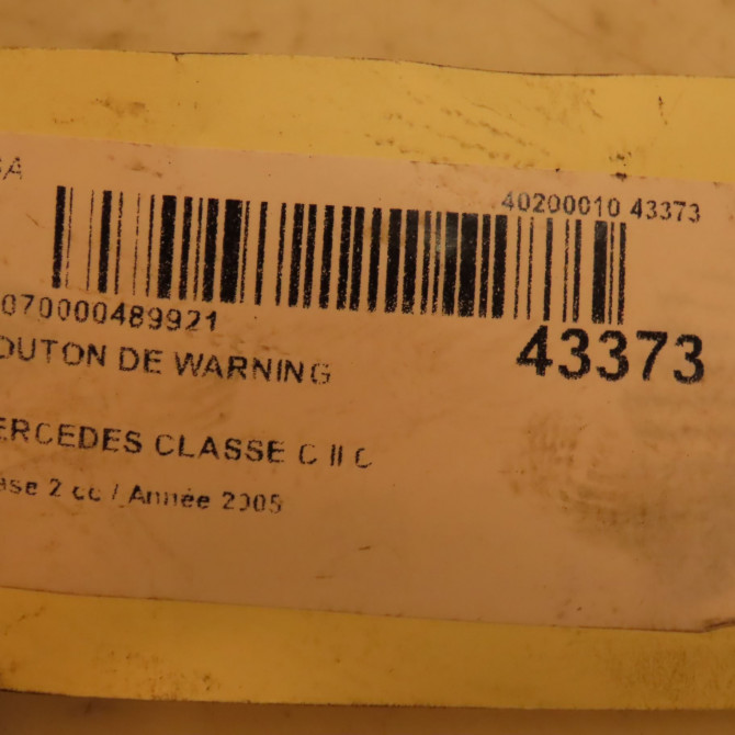 Bouton de warning occasion MERCEDES CLASSE C II Phase 2 03-2004->06-2007 C 200 CDi 4