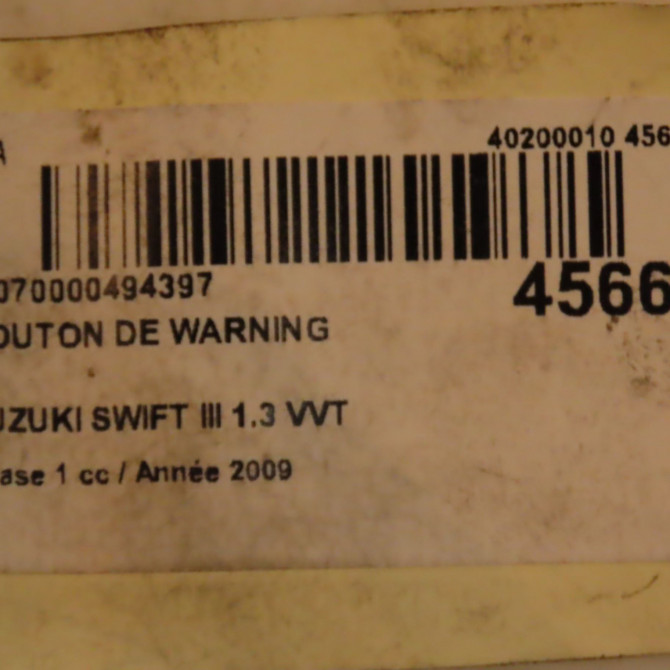 Bouton de warning occasion SUZUKI SWIFT III Phase 1 03-2005->09-2011 1.3 VVT 3743062J00P4Z 4