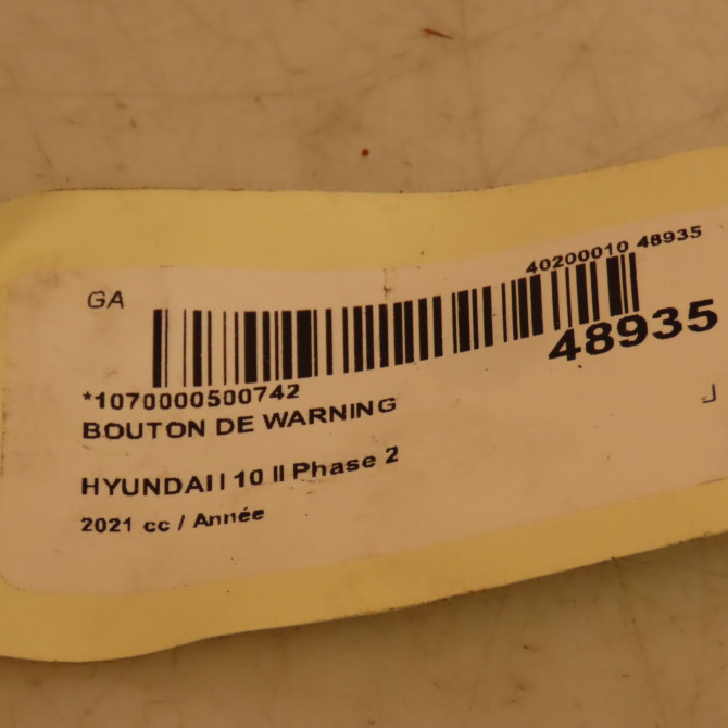 Bouton de warning occasion HYUNDAI I 10 II Phase 2 09-2016->... 93790K70004X 4