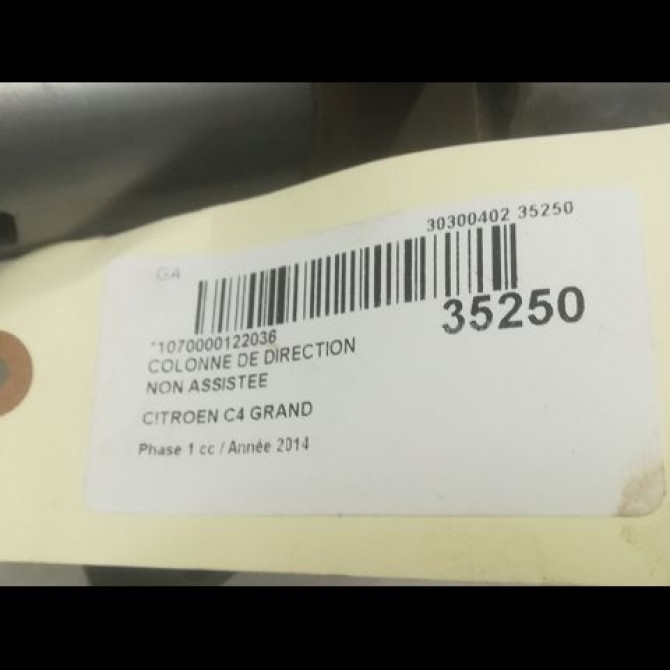 Colonne de direction non assistee occasion CITROEN C4 GRAND PICASSO II Phase 1 04-2013->... 1.6 e-HDi 115ch 96748611ZD 4