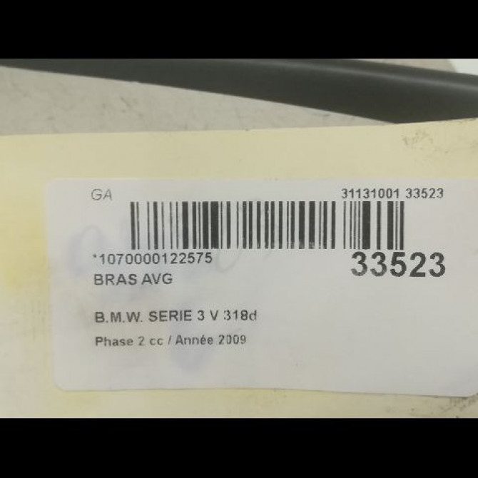 Bras avg occasion B.M.W. SERIE 3 V Phase 2 09-2008->12-2011 318d 2